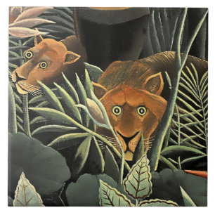 Carreau "Tigre - Détail du rêve" par Henri Rousseau