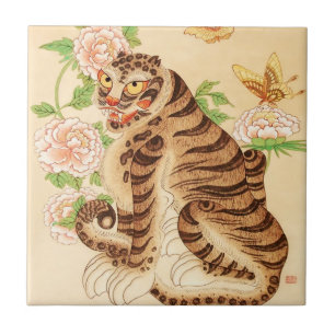 Carreau Tigre rayé coréen Vintage Minhwa