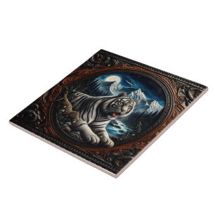 Carreau Tigre Se détendre dans les montagnes majestueuses