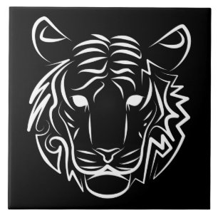 Carreau Tigre tribal noir et blanc