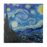 CARREAU TILE CÉRAMIQUE : "STARRY NIGHT" VINCENT VAN GOGH A<br><div class="desc">"STARRY NIGHT" 1889 VINCENT VAN GOGH FINE ART TILE CÉRAMIQUE</div>