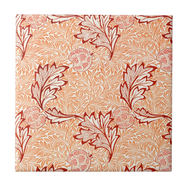 CARREAU TILE CÉRAMIQUE ; WILLIAM MORRIS : POMME (Devant)