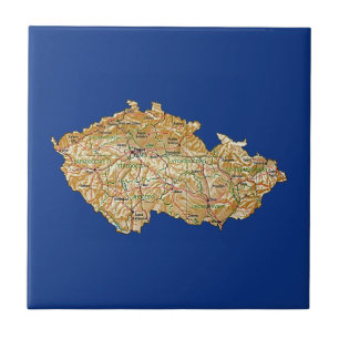 Carreau Tile de la carte de la Tchechia