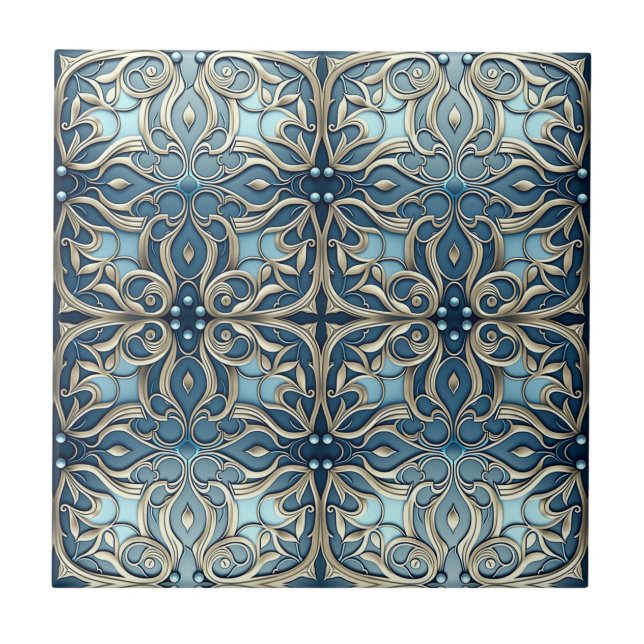 Carreau Tile design Art Nouveau hiver (Devant)
