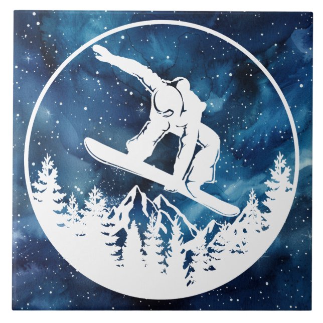 Carreau Tile en céramique de snowboard (Devant)