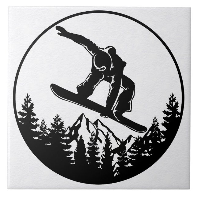 Carreau Tile en céramique de snowboard (Devant)