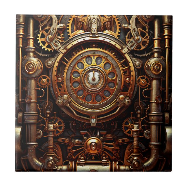 Carreau Tile en céramique Steampunk Art (Devant)