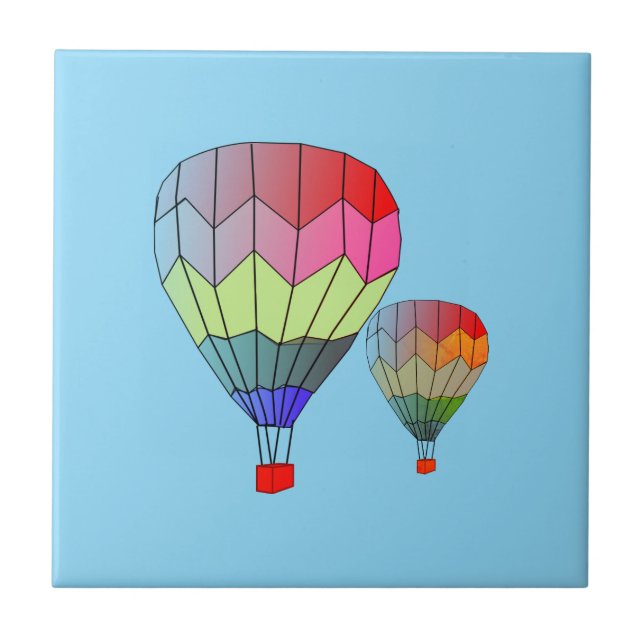 Carreau Tile - Striped Hot Air Balloons (Devant)