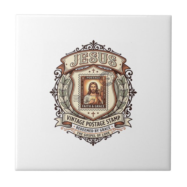 Carreau Timbre vintage Jésus Timbre vintage Jésus  (Devant)