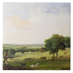 Carreau Tir de perdrix (huile sur le carton à