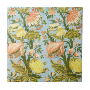 Carreau Tissu damassé classique baroque floral fruit