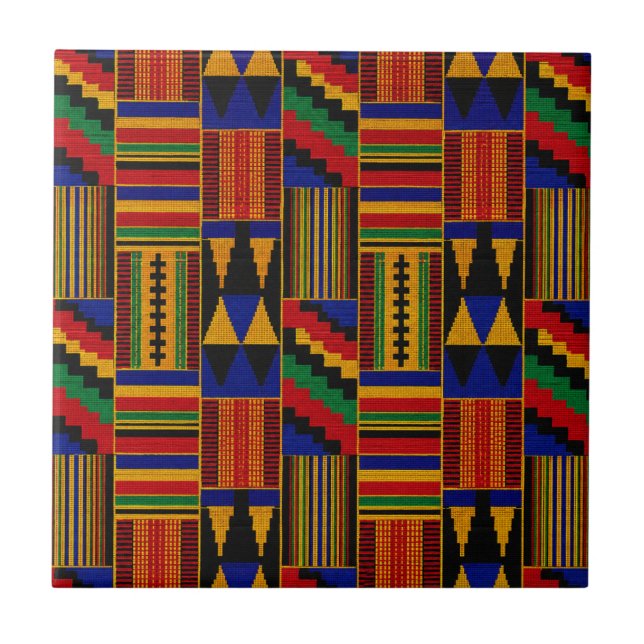 Carreau Tissu Kente de style africain (Devant)