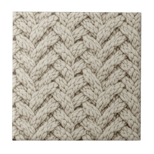 Carreau Tissu Tricoté Fil Tressé – Beige Chaud (2)