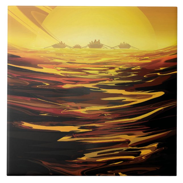 Carreau Titan la plus grande lune de la planète Saturne (Devant)