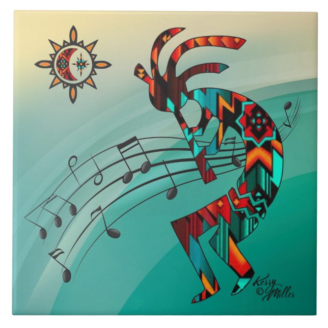 Carreau TITRE CÉRAMIQUE Kokopelli Sud-Ouest (Devant)