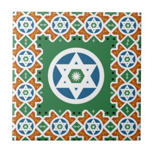 Carreau Titre juif oriental avec l'étoile marocaine de Dav