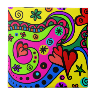 Carreau Titres décoratifs psychédéliques bohémiens hippie