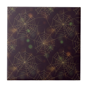 Carreau Toile d'araignée dorée Bokeh – Toile élégante d'Ha
