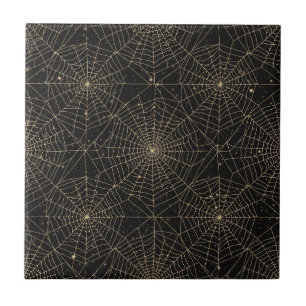 Carreau Toile d'araignée dorée Bokeh – Toile élégante d'Ha