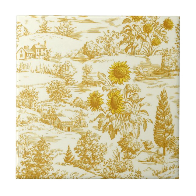 Carreau Toile de campagne au tournesol rustique dans des t (Devant)