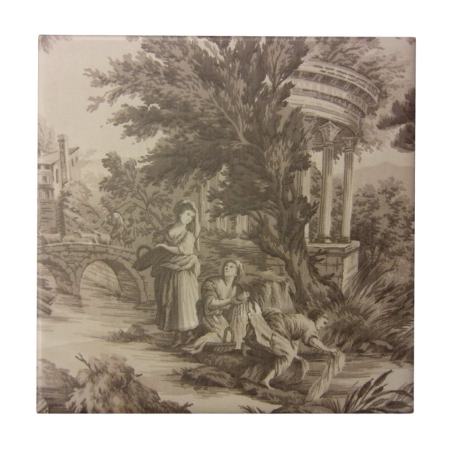 Carreau Toile - jour de lavage à la rivière (Devant)