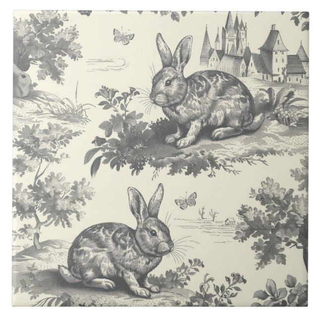 Carreau Toile Lapin Vintage Woodland (Devant)