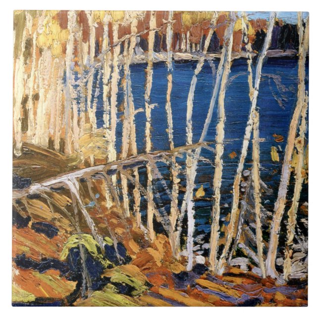 Carreau Tom Thomson peint, Blue Lake, (Devant)