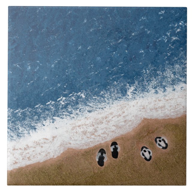 Carreau Tongs sur le sable de la plage (Devant)