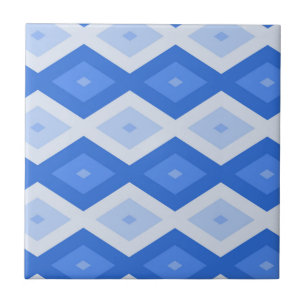 Carreau Tons de motif de diamant bleu