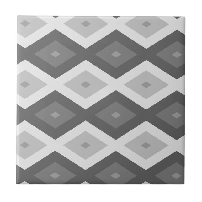Carreau Tons de motif de diamant gris (Devant)
