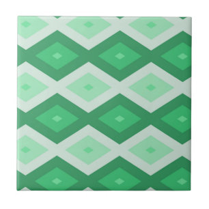 Carreau Tons de motif diamant vert