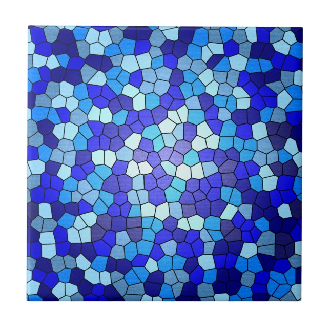 Carreau Tons de verre de couleur bleue par Shirley Taylor (Devant)
