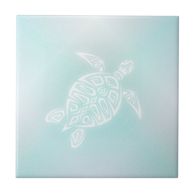 Carreau Tortue blanche turquoise (Devant)