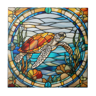 Carreau Tortue de mer en verre de Faux