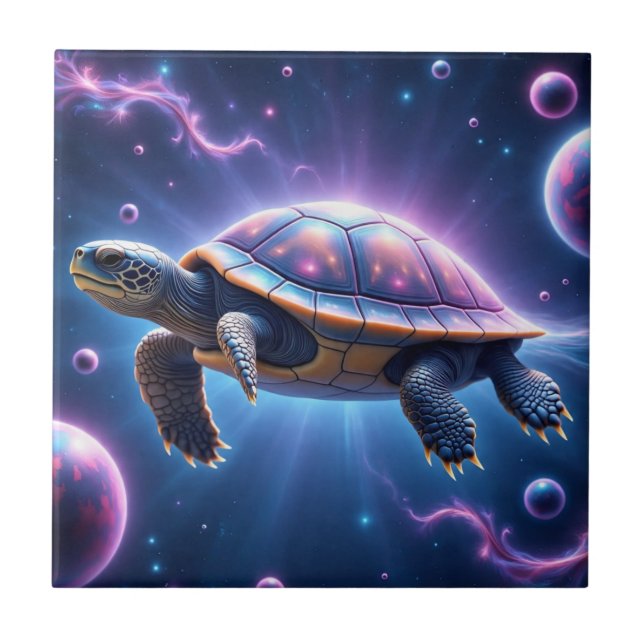 Carreau Tortue de mer galactique violette (Devant)