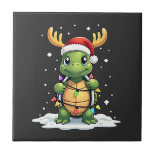 Carreau Tortue de mer Père Noël Lumières de Noël Xmas Homm