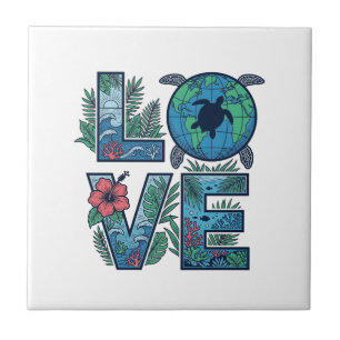 Carreau Tortue de mer Terre Tropical Amour