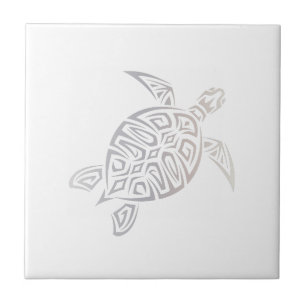 Carreau Tortue de mer Tribal Beige Blanc Design Minimalist