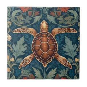 Carreau Tortue de mer William Morris style Ocean Life Flor