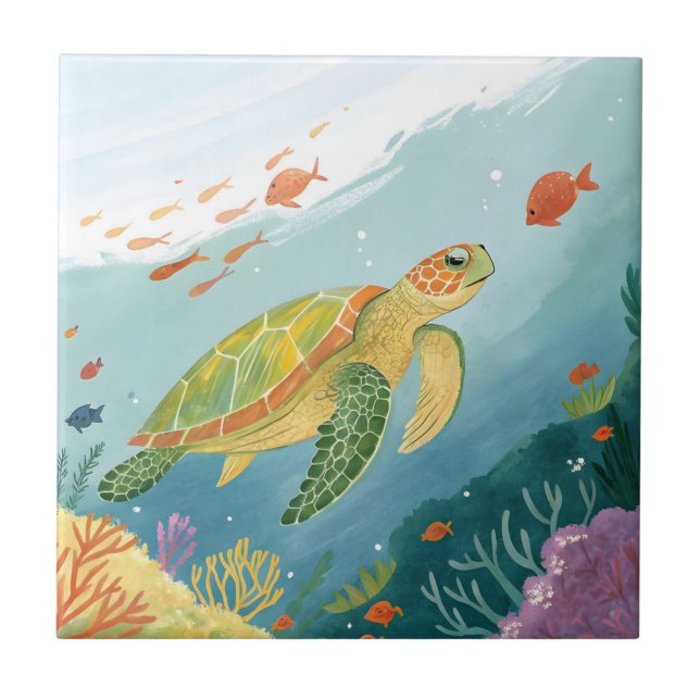 Carreau Tortue de peinture (Devant)