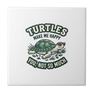 Carreau Tortue Drôle Me Rend Heureux Vintage