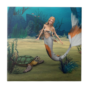 Carreau Tortue d'und de sirène d'amis