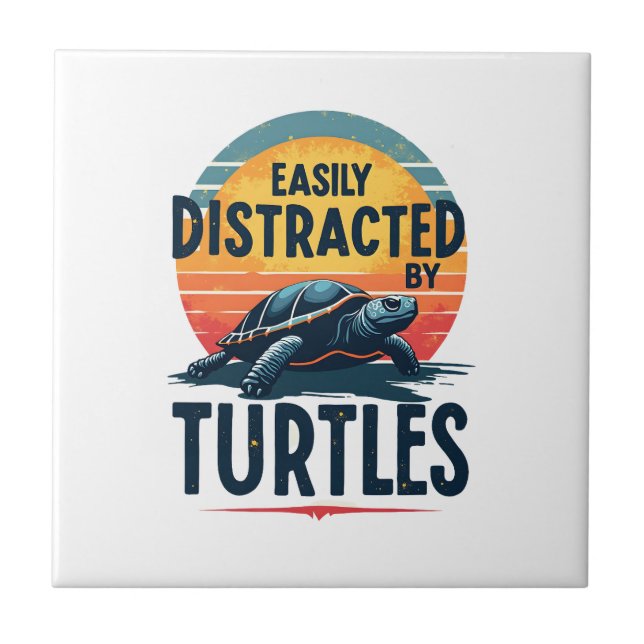 Carreau Tortue facilement distrait par les tortues de mer  (Devant)