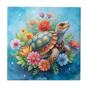 Carreau Tortue florale