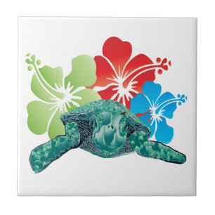 Carreau Tortue Hibiscus d'Hawaii