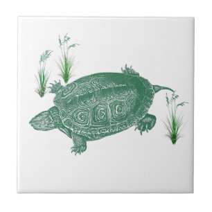Carreau Tortue marine verte