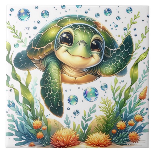 Carreau Tortue mignonne (Devant)