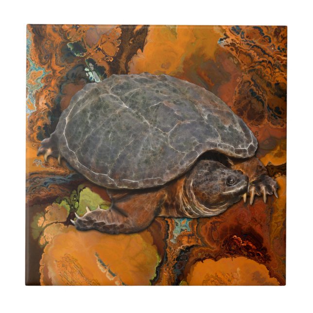 Carreau Tortue serpentine Terrapin-lover Cadeau (Devant)