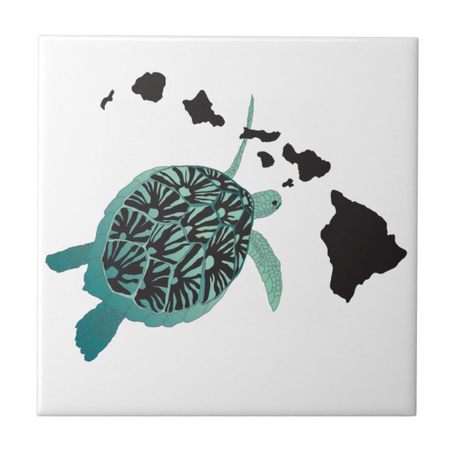 Carreau Tortue verte Hawaii et îles Hawaii (Devant)