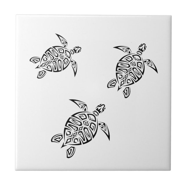 Carreau Tortues de la mer Noire sur fond blanc (Devant)